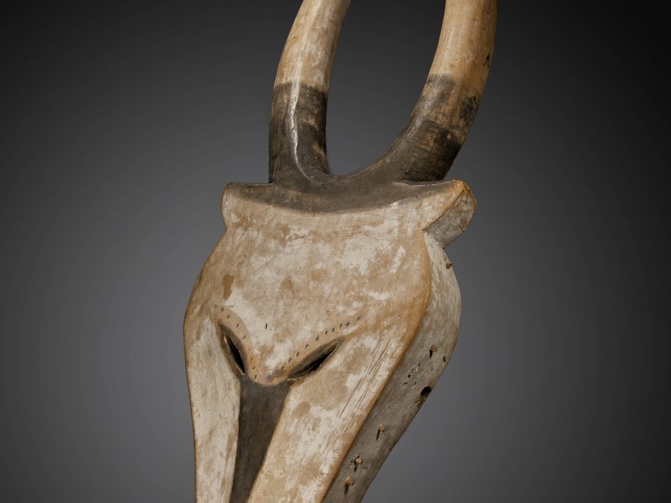 Antelope Mask Kwele, Congo D.R., wood and kaolin, 62.2 cm