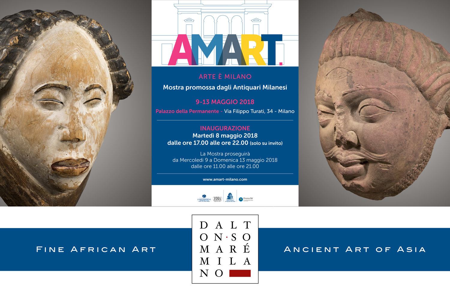Amart Milano 2018 - Save the Date Dalton Somare - Arte primitiva Africana e Arte Classica Orientale - Statue in Legno e pietra