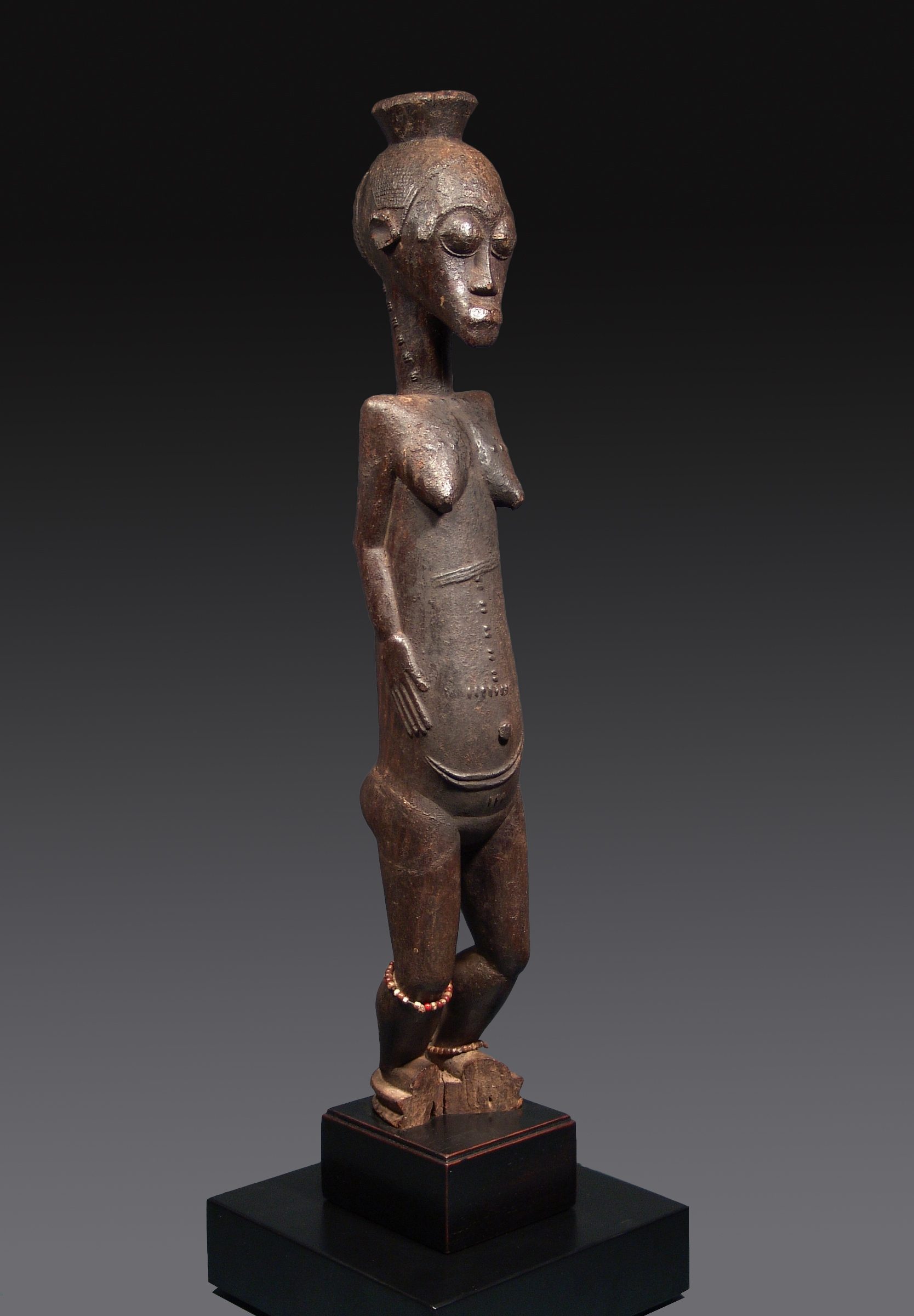 Female Figure Baule, Ivory Coast Wood 55 cm