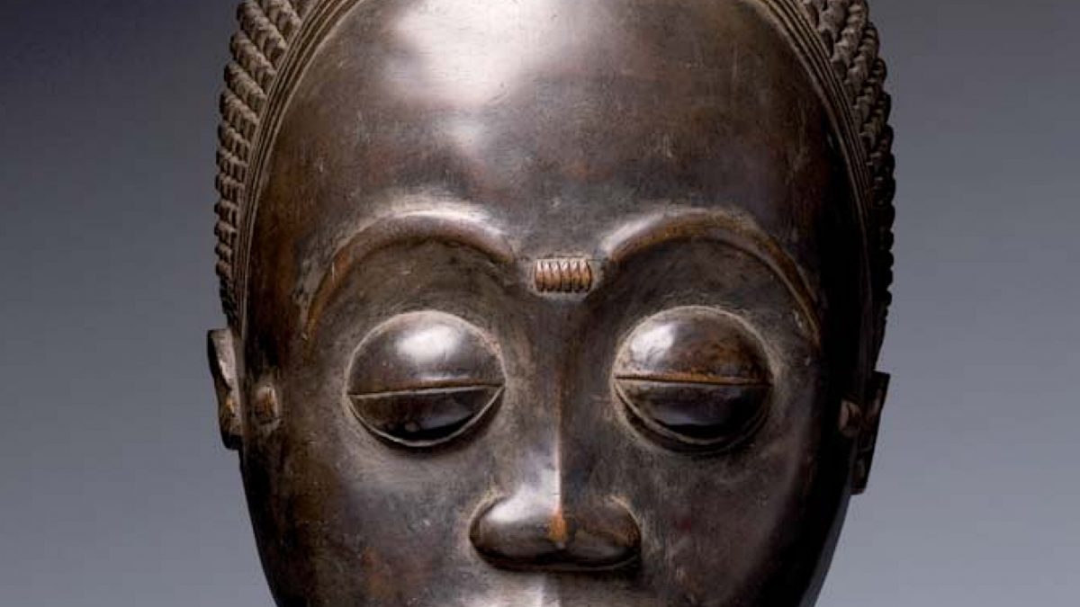 Maschera Ritratto Baule Côte d’Ivoire bois 33 cm
