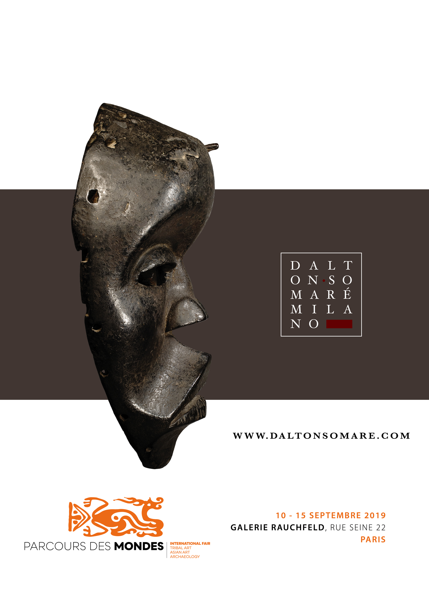 Invito Parcours Des Mondes Dalton Somare Arte Africana e Arte Classica Orientale. Sculture in legno, bronzo, terracotta e pietra.