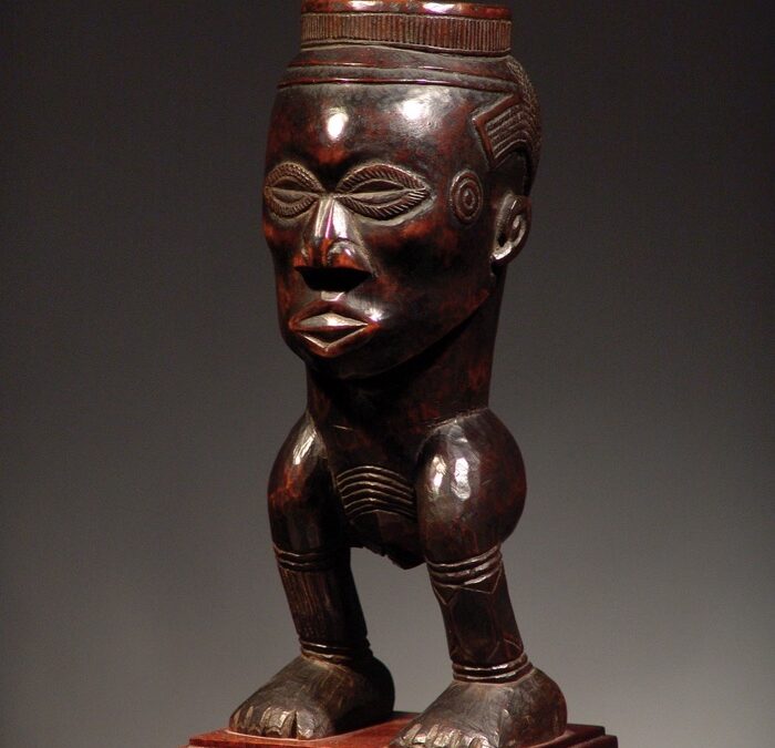 Coppa Kuba cerimoniale del Congo in legno scolpito, Dalton Somaré Milano