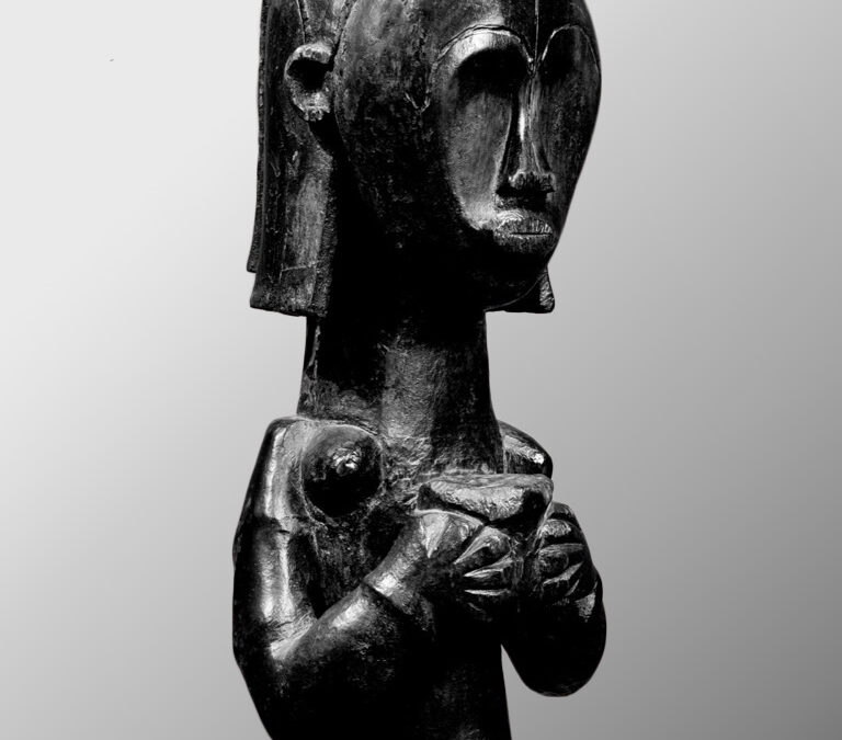 Figura guardiana Fang del Gabon in legno, Arte Africana Classica, Dalton Somaré Milano